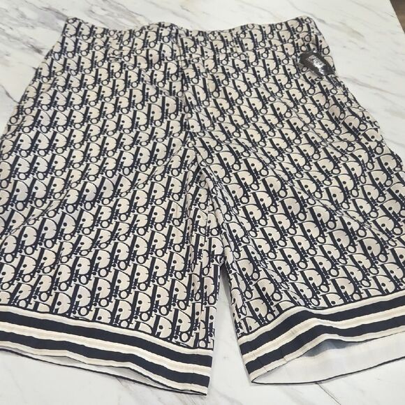 Dior Navy and White Patterned Men's Shorts - Picture 1 of 13
